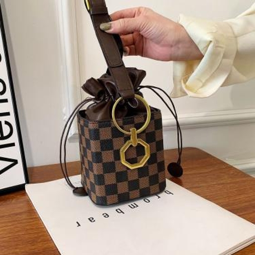 Bucket Tide Bag Checker One Shoulder Crossbody Bag