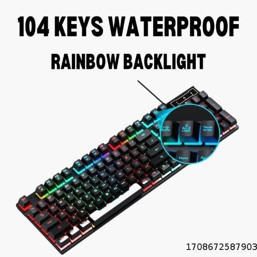 Wired Gaming Keyboard USB Three-color Backlight