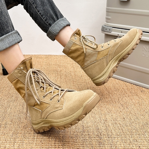 Autumn New Men's Tongue Integrated High Top Casual Shoes Outdoor Thick Sole Wear resistant Shoes Manufacturer for Men