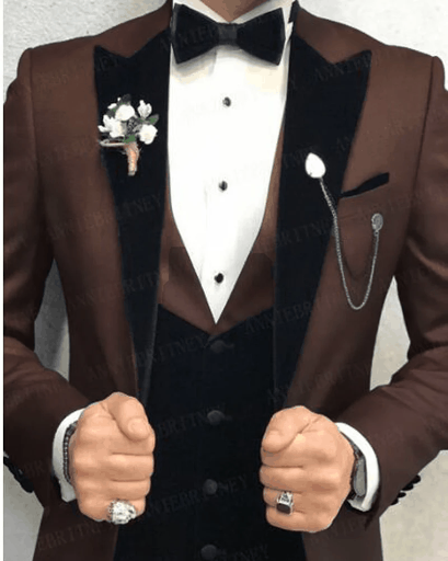 [Customized] New men's suit 3-piece wedding banquet groom groomsman suit men's business Korean version set