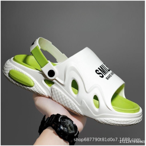 Men's slippers with thick mesh for external wear, lightweight and breathable, suitable for home and outdoor use
