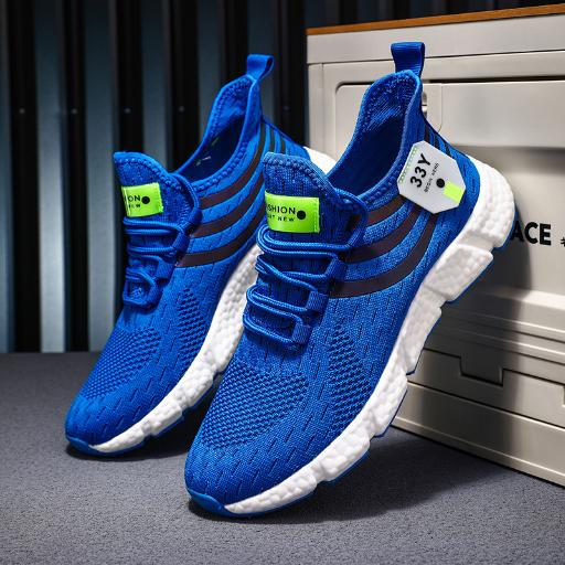 Couple's Running Shoes Summer Flyknit Breathable Mesh Shoes Men and Women's Outdoor Versatile Strap Lightweight Sports Shoes