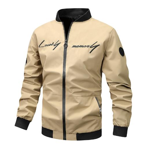 New Spring and Autumn Jacket Men's Coat Korean Edition Loose Stand Collar Embroidered Baseball Jacket Autumn and Winter Plush Trendy Top