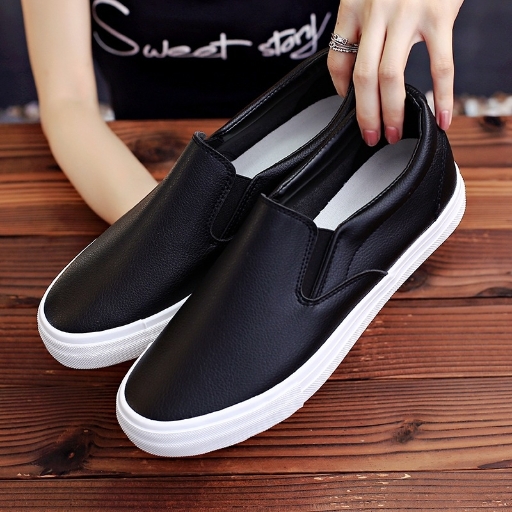 One-step slip-on white shoes for men, teenagers unisex  same style soft-soled shoes