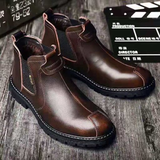 Men's leather shoes, real soft leather, winter Martin boots, fashionable retro workwear boots