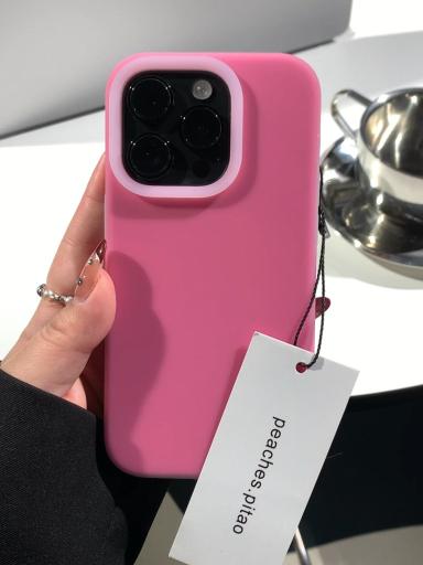 Just phone case!! ins Simple Liquid Rose Pink Apple 15 Promax Phone Case All Inclusive iPhone 13 Soft 12 Set 11 Anti Drop P