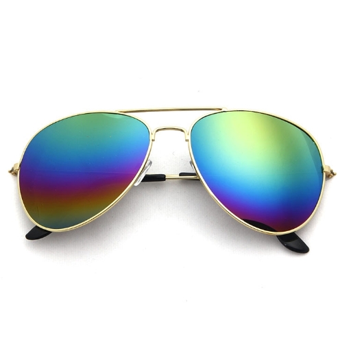 Retro Colored Film Glasses Men's and Women's Metal Sunglasses Colorful Coated Pilot Glasses Sunglasses