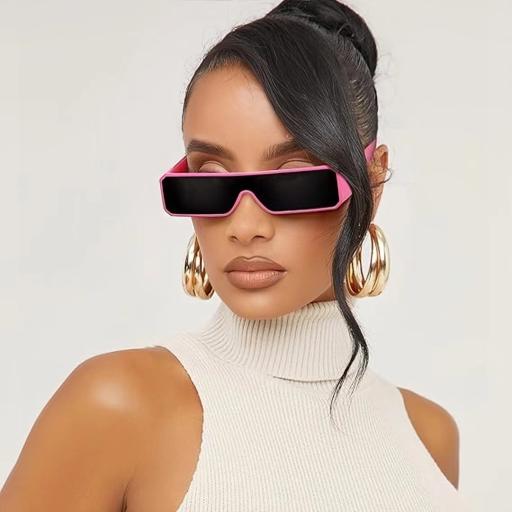 European and American Sunglasses Integrated Lens Small Frame Rectangular Retro Fashion Cross border Sunglasses Female