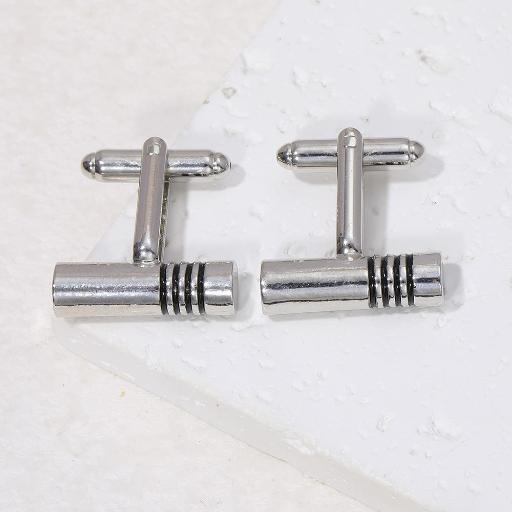 European and American New Product Simple Men's Business Alloy Cufflinks French Shirt Striped Sleeve Nails