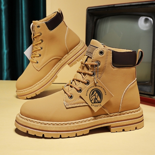  Martin Boots Men's 48 Extra Large 47 Autumn New British Style Yellow Boots Retro Leather Boots Work Boots