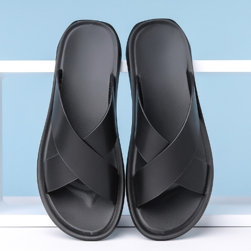 Men's slippers TEMU summer casual beach sandals men's Korean style personality large size slippers leather sandals