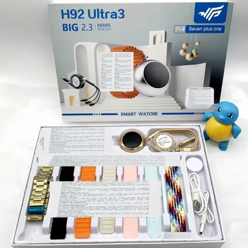 New H92 Ultra3 Smart Watch Bluetooth Call 7 Strap+Bluetooth Earphone Speaker Fashion Set