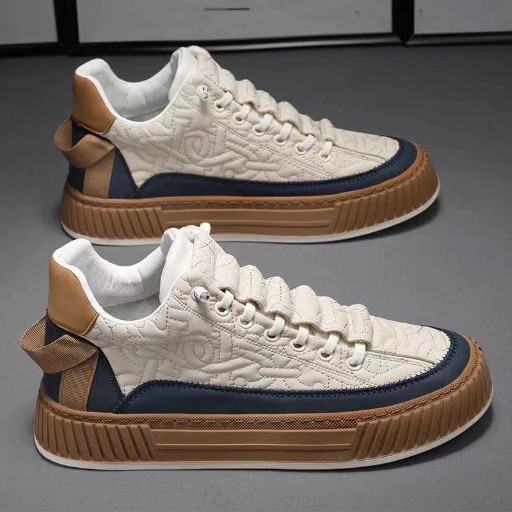 New Breathable Canvas Shoes, Men's Trendy Versatile Little White Shoes, Thick Sole Sports and Casual Board Shoes, Trendy Shoes